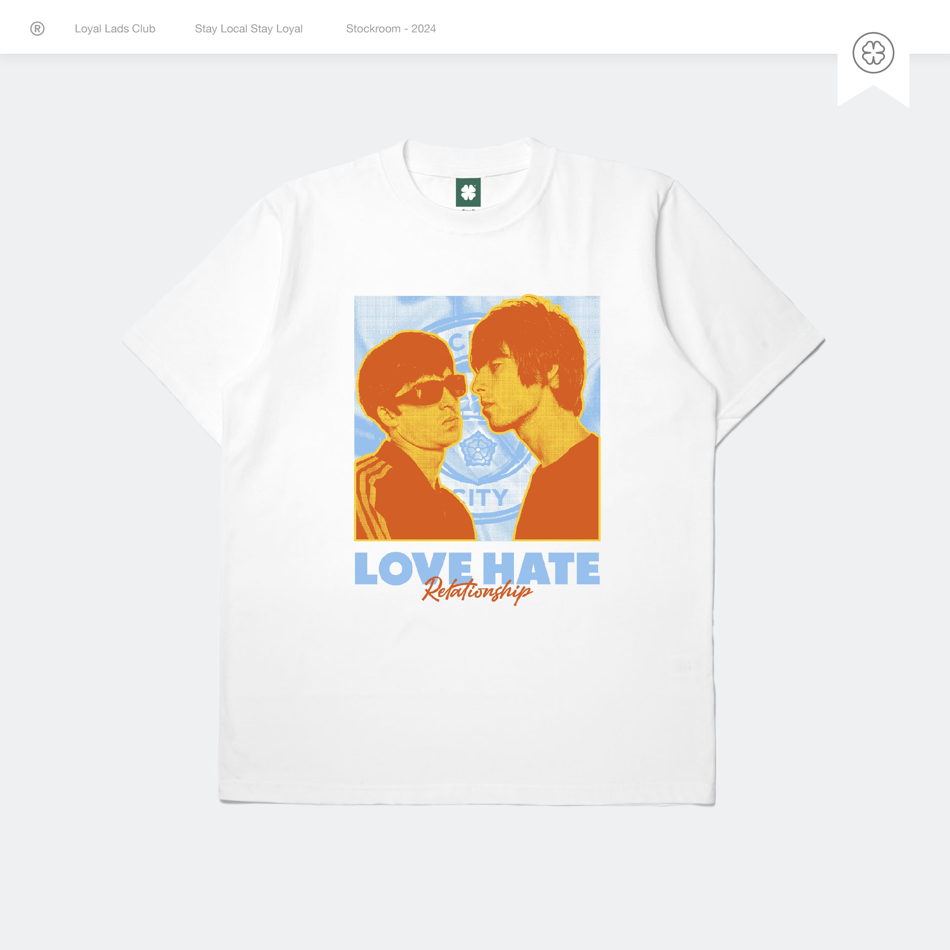 LOYAL LADS CLUB LOYAL LADS CLUB | Tshirt - Love Hate WHITE unisex TSHIRT – SKU LOYAL-TS-LVH-040