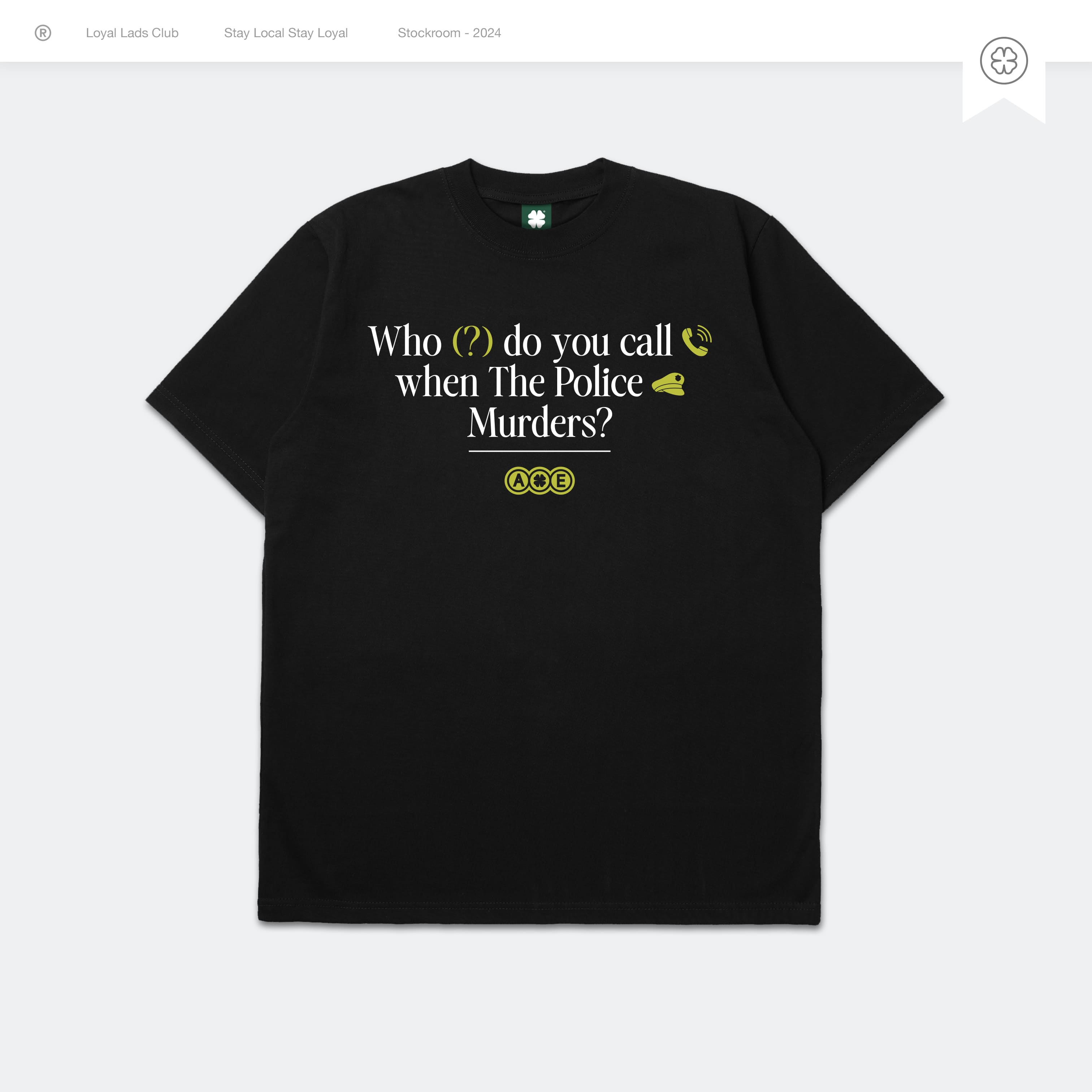 LOYAL LADS CLUB LOYAL LADS CLUB | Tshirt - Calling BLACK unisex TSHIRT – SKU LOYAL-TS-CLG-015