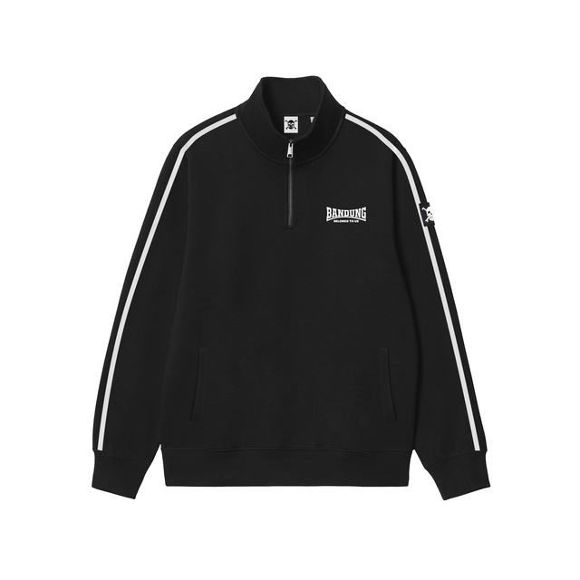 BBTU SWEATER - HALFZIPPER LOGS BLACK