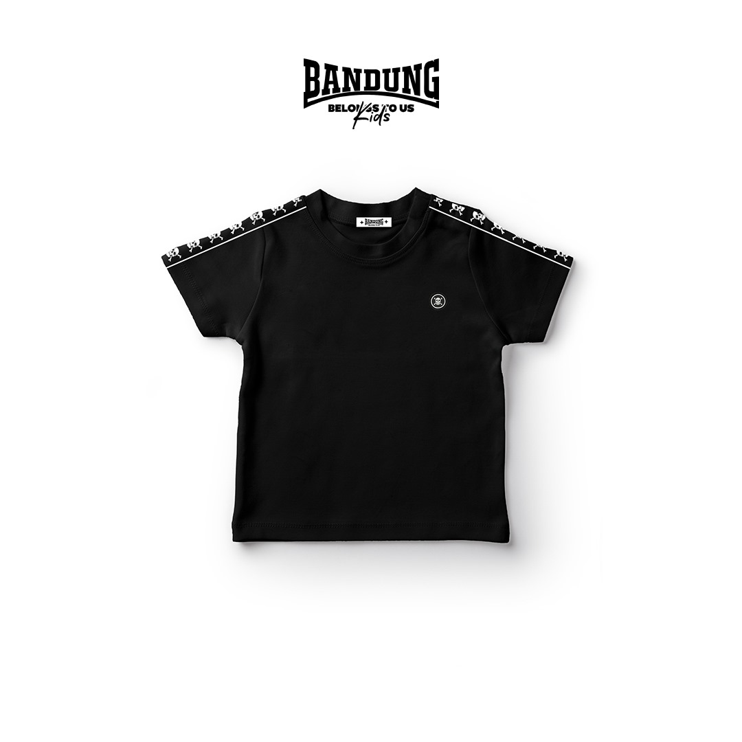 KAOS ANAK - STRIPE SKULL Black